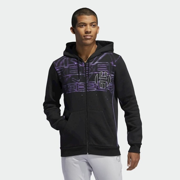 adidas x James Harden FZ Star Wars Aurebesh Hoodie FN3232 (Black/Purple) - Picture 2 of 7